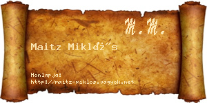 Maitz Miklós névjegykártya