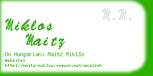 miklos maitz business card